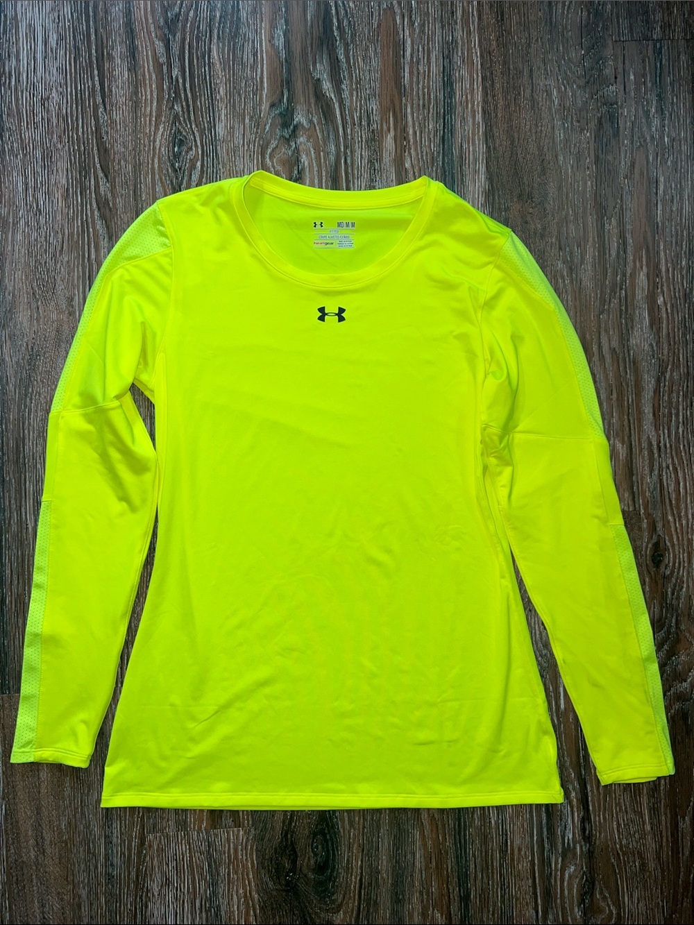 Men’s Under Armour Neon Yellow Performance Long Sleeve Fitted Shirt